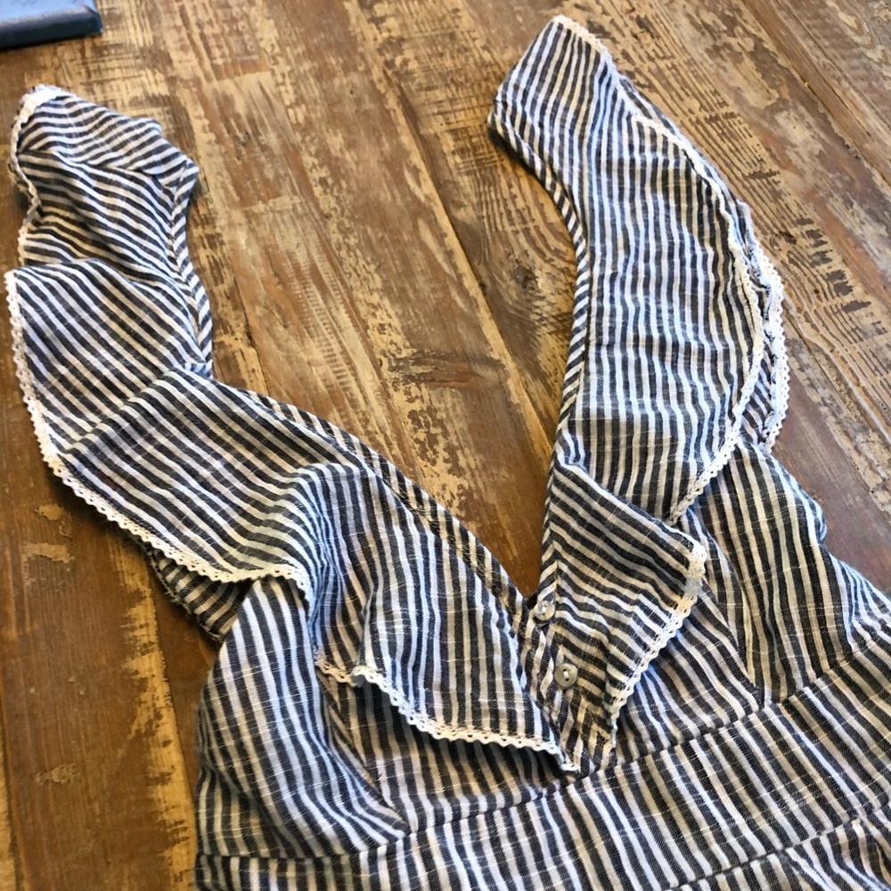 NWT Free People Striped Ruffle Tie Open Back Dress - Picture 5 of 8